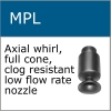 Low flow maxipass full cone nozzle