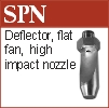 Narrow angle deflector fan nozzle for lubrication