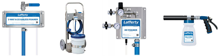 Foaming systems for industrial cleaning
