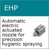 Electrically actuated hygienic spray nozzle