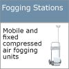 Air powered fogging stations
