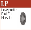 Low profile flat fan nozzle