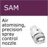 Precision control air atomising nozzle for moistening 