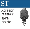 Abrasion resistent spiral nozzle