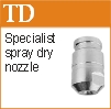Axial whirl, hollow cone, spray drying nozzle Twist and Dry