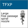 Large free passage spiral nozzle 