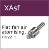 Siphon fed flat fan air atomising nozzle