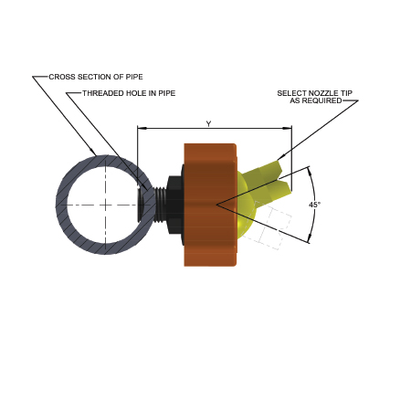 Unispray Mark 3 adjustable threaded nozzle holder