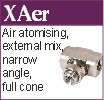XAer full cone external mix air atomising nozzle