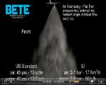 Air atomising, flat fan, external mix nozzle (XAEF 350E)